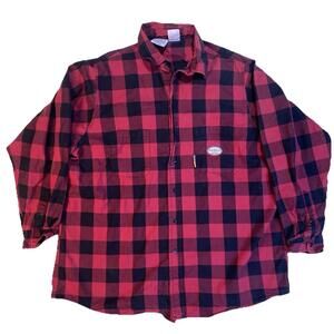 Rasco FR Men’s 3XL Long Sleeve Plaid Buffalo Check Work Shirt HRC2 Fire Flame